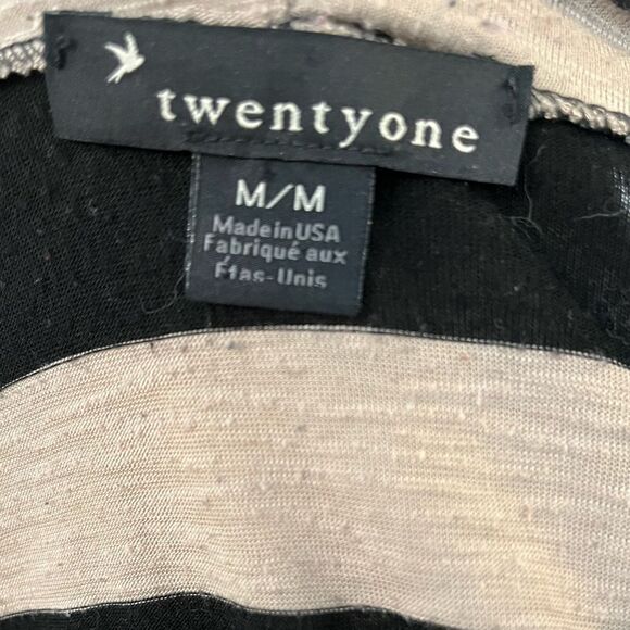 🔥4/$25 twentyone Striped Blazer Black & Tan, Medium - Picture 5 of 8